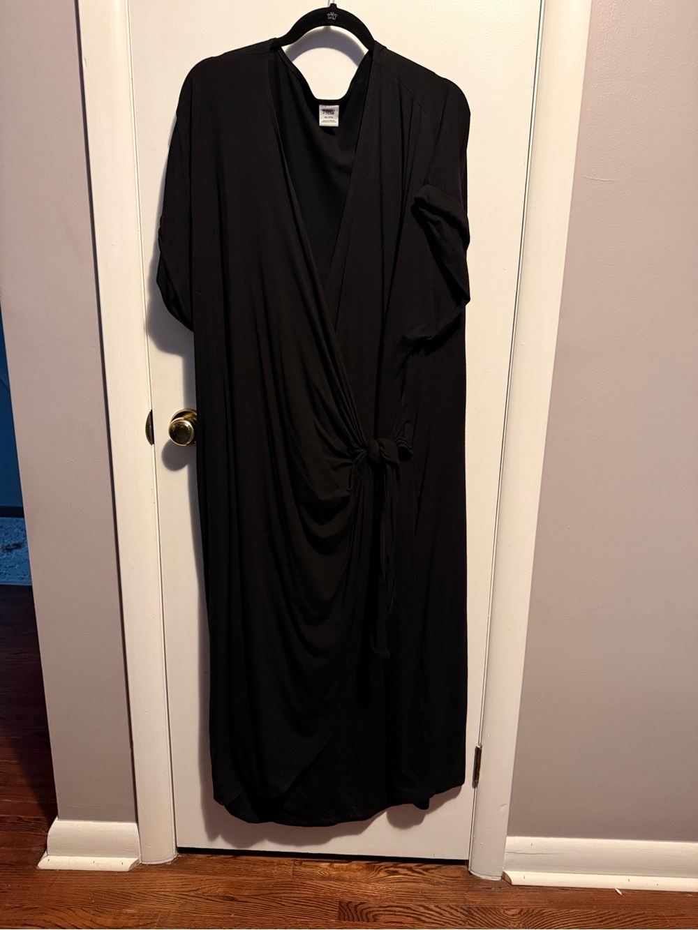 Smash + Tess Black Midi Wrap Dress with Side Tie